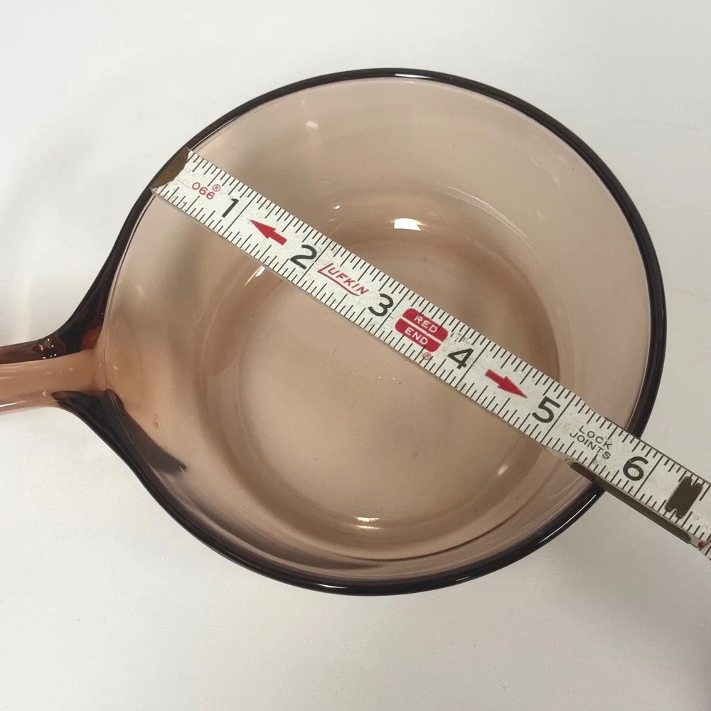 Vintage Visions Corning Amber Glass 0.5L Saucepan Pot